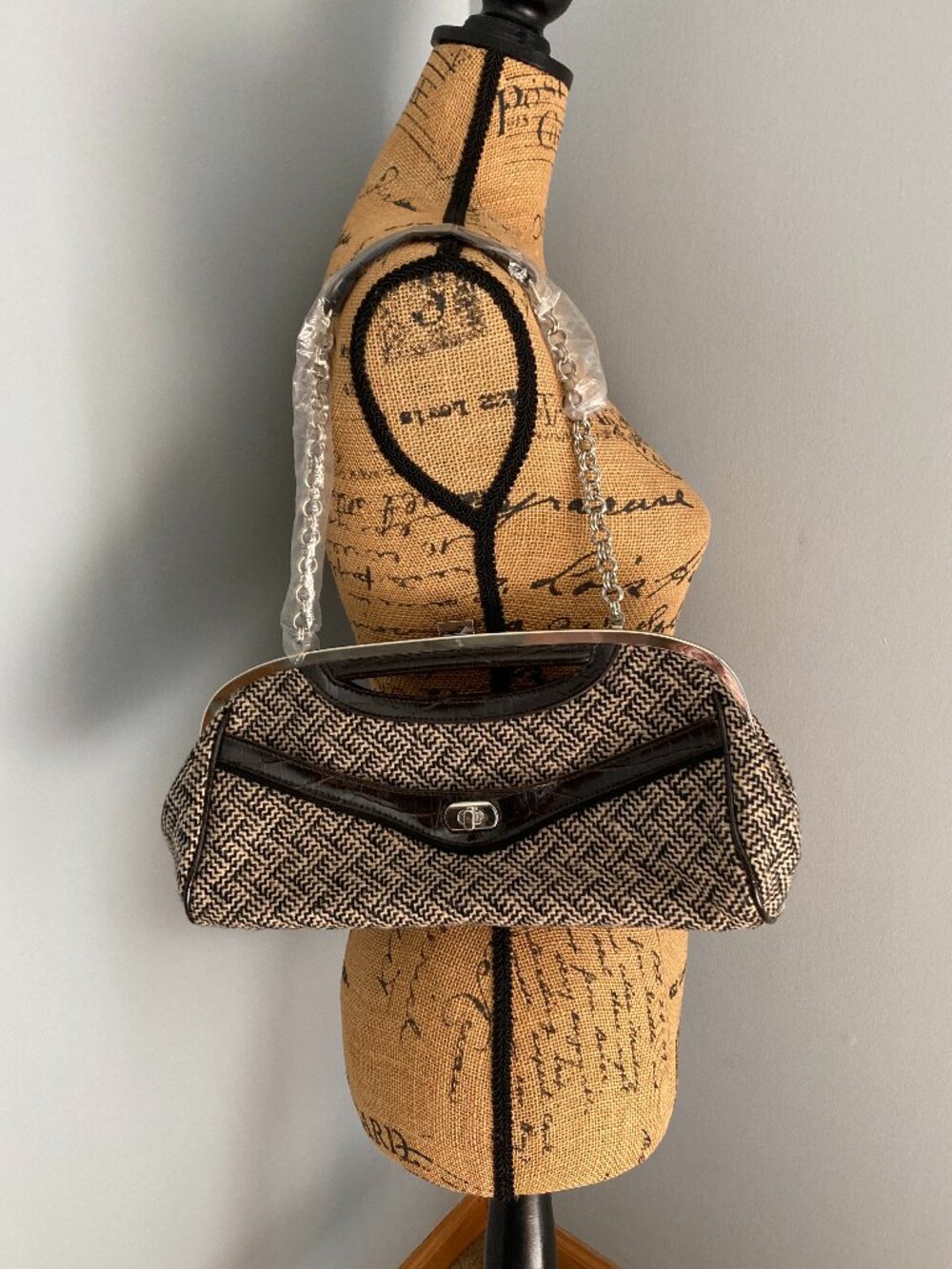 NWOT Apt.9 Tweed Clutch Shoulder Bag VTG